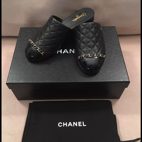 CHANEL Shoes - NIB Chanel Quilted Chain Mules Sz 37